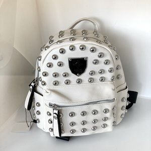 Off white backpack purse with studs